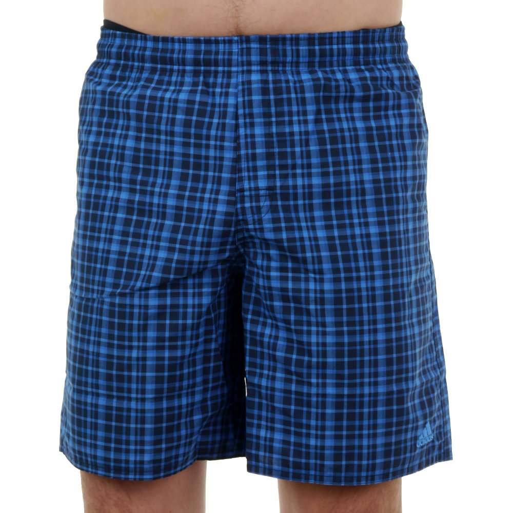 adidas mens check swim shorts