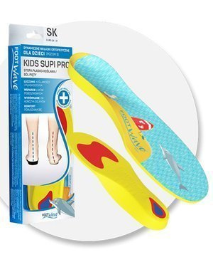 Dynamiczne wkładki ortopedyczne medyczne FootWave Kids Supi Pro dziecięce na koślawość płaskostopie