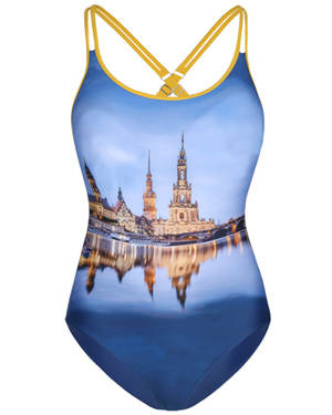 Strój kąpielowy Shepa 079 damski kostium jednoczęściowy sportowy regulowane ramiączka