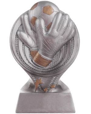 Statuetka figurka Victoria Sport RS2201 Rękawice bramkarskie piłka nożna odlewana z podstawą