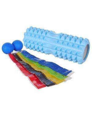 Zestaw do ćwiczeń FootWave Workout wałek roller gumy oporowe piłka twarda duos fitness