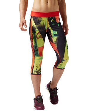 Spodnie 3/4 Reebok CrossFit Primed damskie dwustronne legginsy getry treningowe