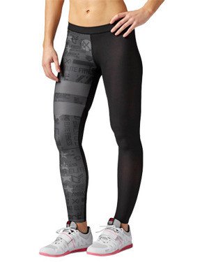 Legginsy Reebok CrossFit Stripes damskie getry termoaktywne kompresyjne