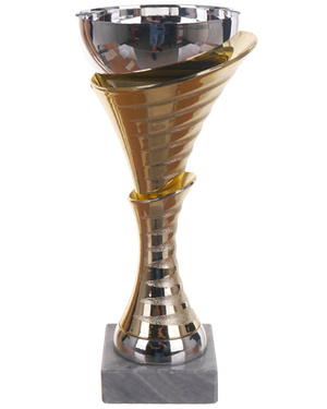 Puchar metalowy Victoria Sport 8289B złoto-srebrny z marmurową podstawą