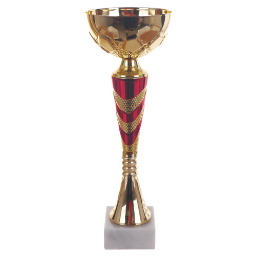 Puchar metalowy Victoria Sport 9045B złoto-czerwony z podstawą