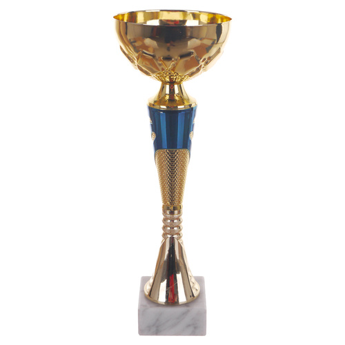 Puchar metalowy Victoria Sport 9047B złoto-niebieski z podstawą